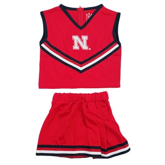 Girls Toddler Little King Scarlet Nebraska Huskers Two-Piece Cheer Top & Skirt Set