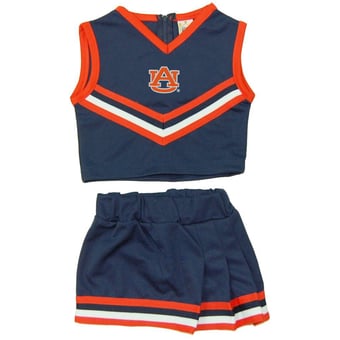 Girls Toddler Little King Navy Auburn Tigers Two-Piece Cheer Top & Skirt Set