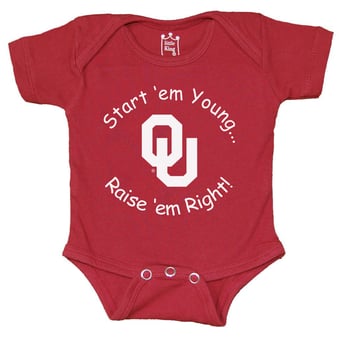Newborn & Infant Little King Crimson Oklahoma Sooners Start 'Em Young Bodysuit