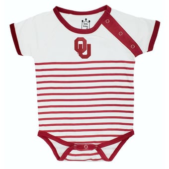 Newborn & Infant Little King Crimson/White Oklahoma Sooners Shoulder Snap Bodysuit