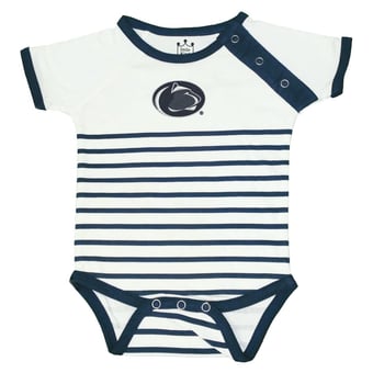 Newborn & Infant Little King Navy/White Penn State Nittany Lions Shoulder Snap Bodysuit