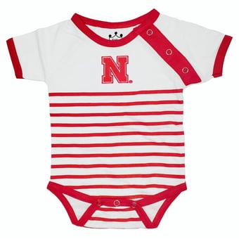 Newborn & Infant Little King Scarlet/White Nebraska Huskers Shoulder Snap Bodysuit