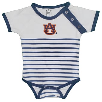 Newborn & Infant Little King Navy/White Auburn Tigers Shoulder Snap Bodysuit