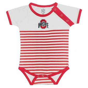 Newborn & Infant Little King Scarlet/White Ohio State Buckeyes Shoulder Snap Bodysuit