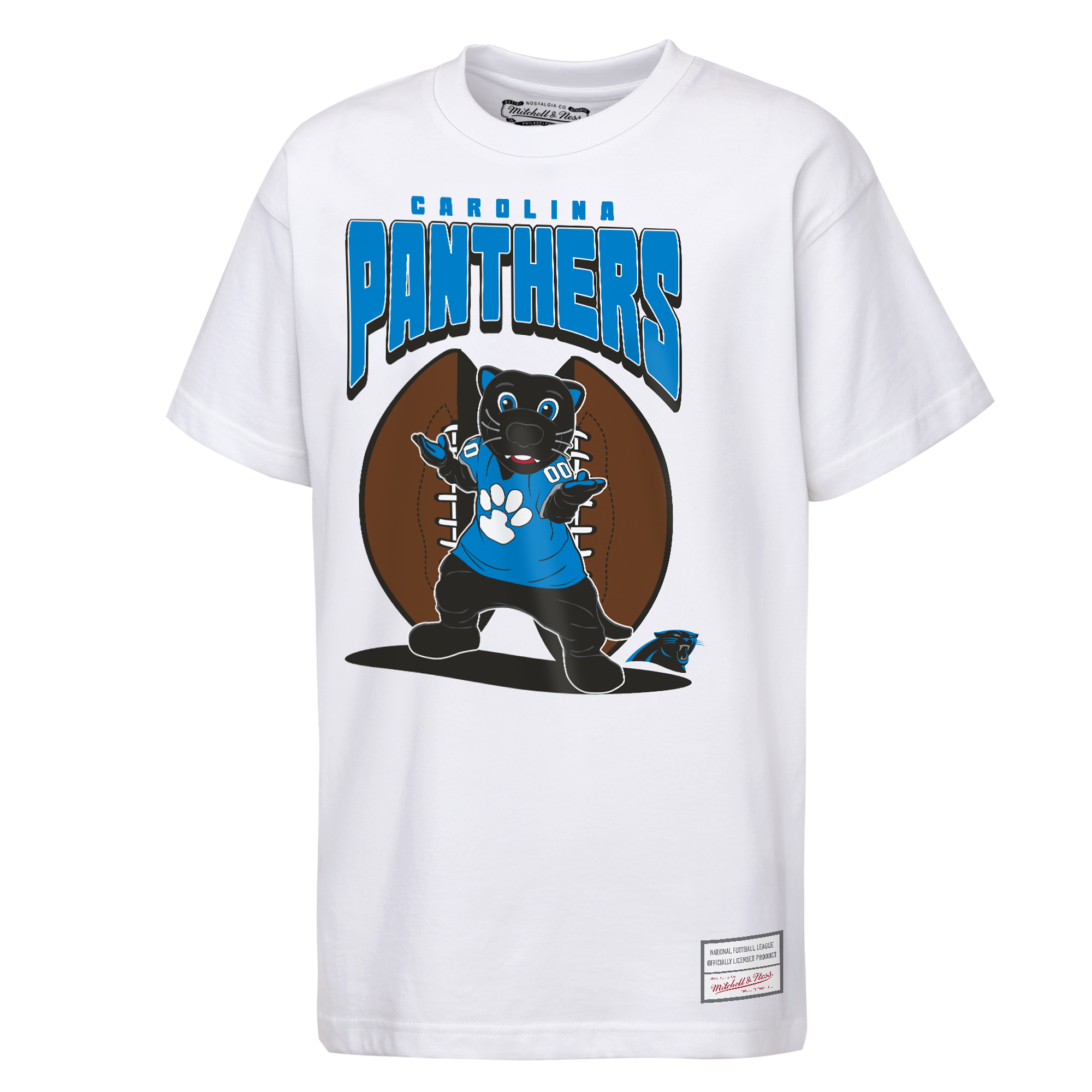 Youth Mitchell & Ness  White Carolina Panthers Mascot Mania T-Shirt