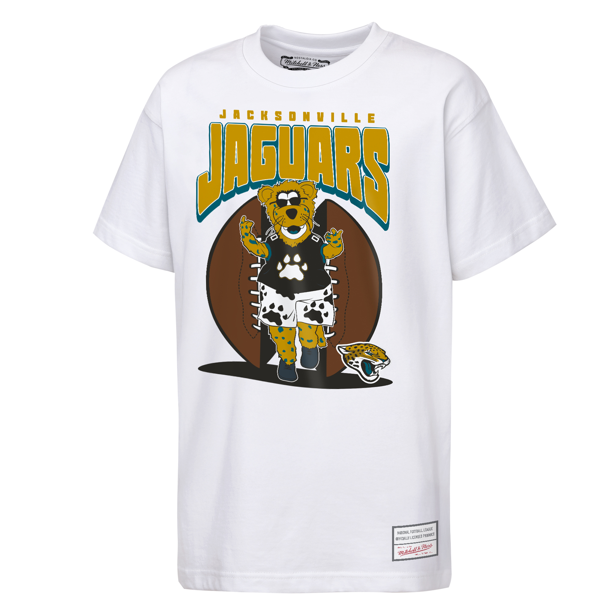 Youth Mitchell & Ness  White Jacksonville Jaguars Mascot Mania T-Shirt