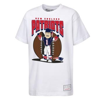 Youth Mitchell & Ness  White New England Patriots Mascot Mania T-Shirt