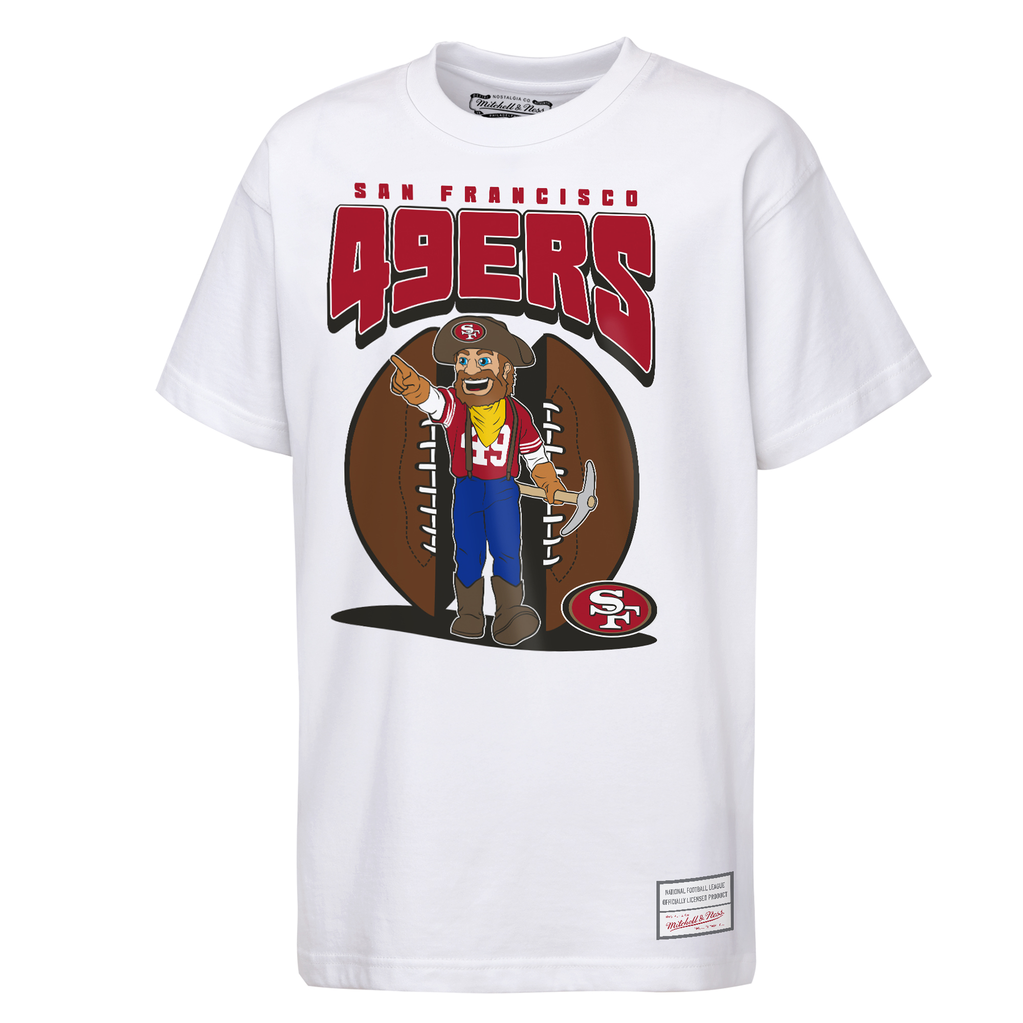 Youth Mitchell & Ness White San Francisco 49ers Mascot Mania T-Shirt