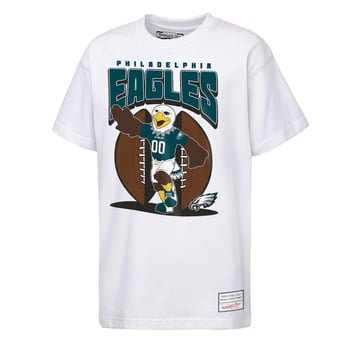 Youth Mitchell & Ness  White Philadelphia Eagles Mascot Mania T-Shirt