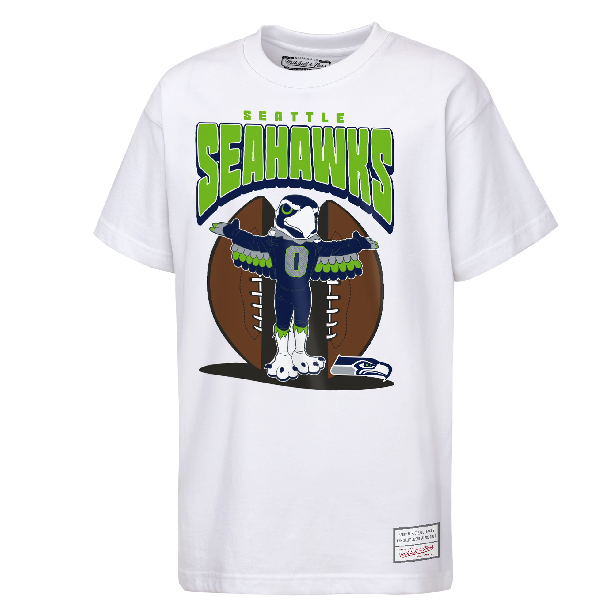 Youth Mitchell & Ness  White Seattle Seahawks Mascot Mania T-Shirt