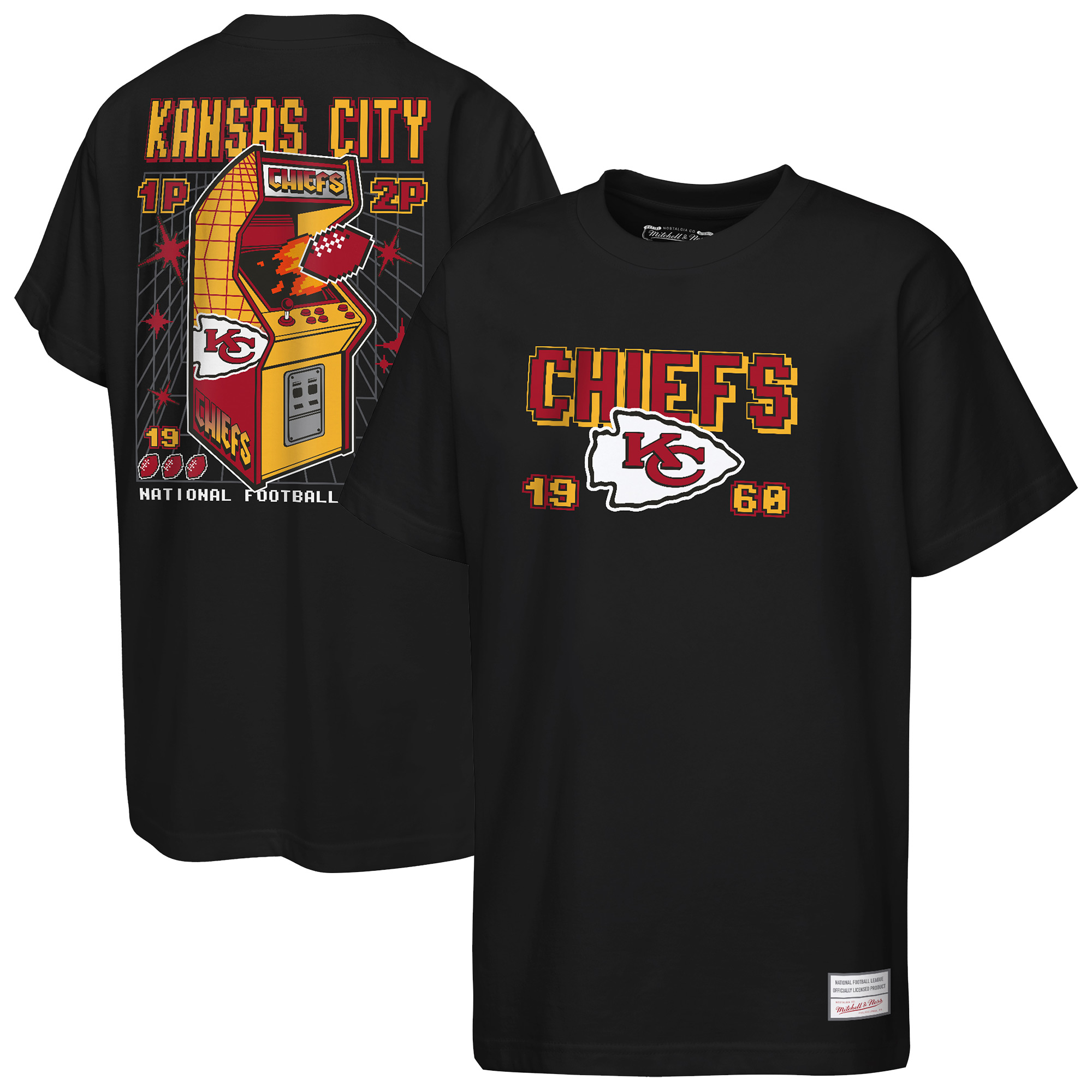 Youth Mitchell & Ness Black Kansas City Chiefs Retro Arcade T-Shirt