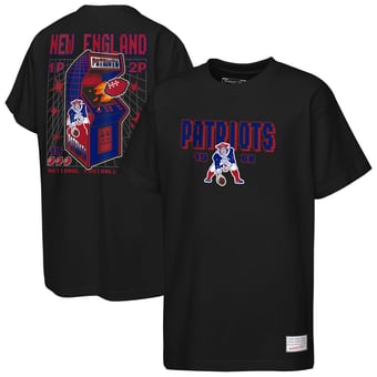 Youth Mitchell & Ness  Black New England Patriots Retro Arcade T-Shirt