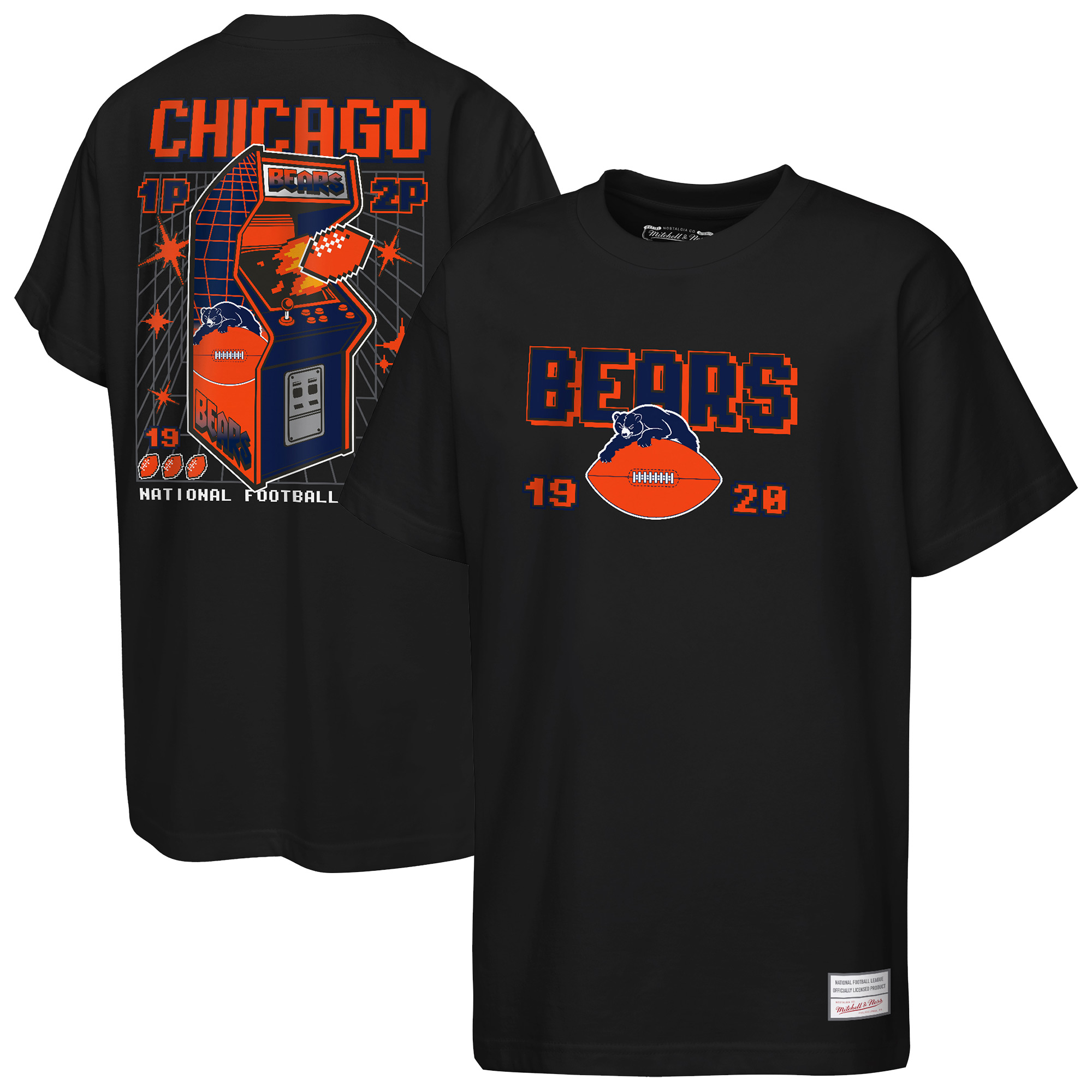 Youth Mitchell & Ness Black Chicago Bears Retro Arcade T-Shirt