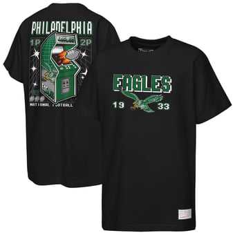 Youth Mitchell & Ness  Black Philadelphia Eagles Retro Arcade T-Shirt