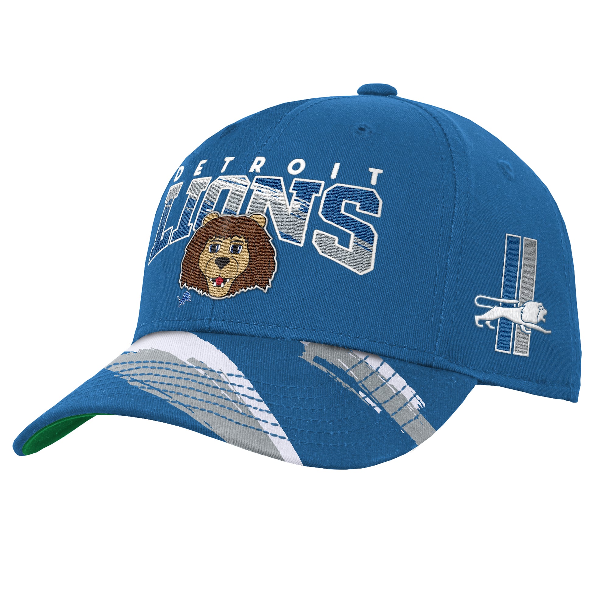 Youth Mitchell & Ness Blue Detroit Lions Big Head Pro Crown Snapback Hat