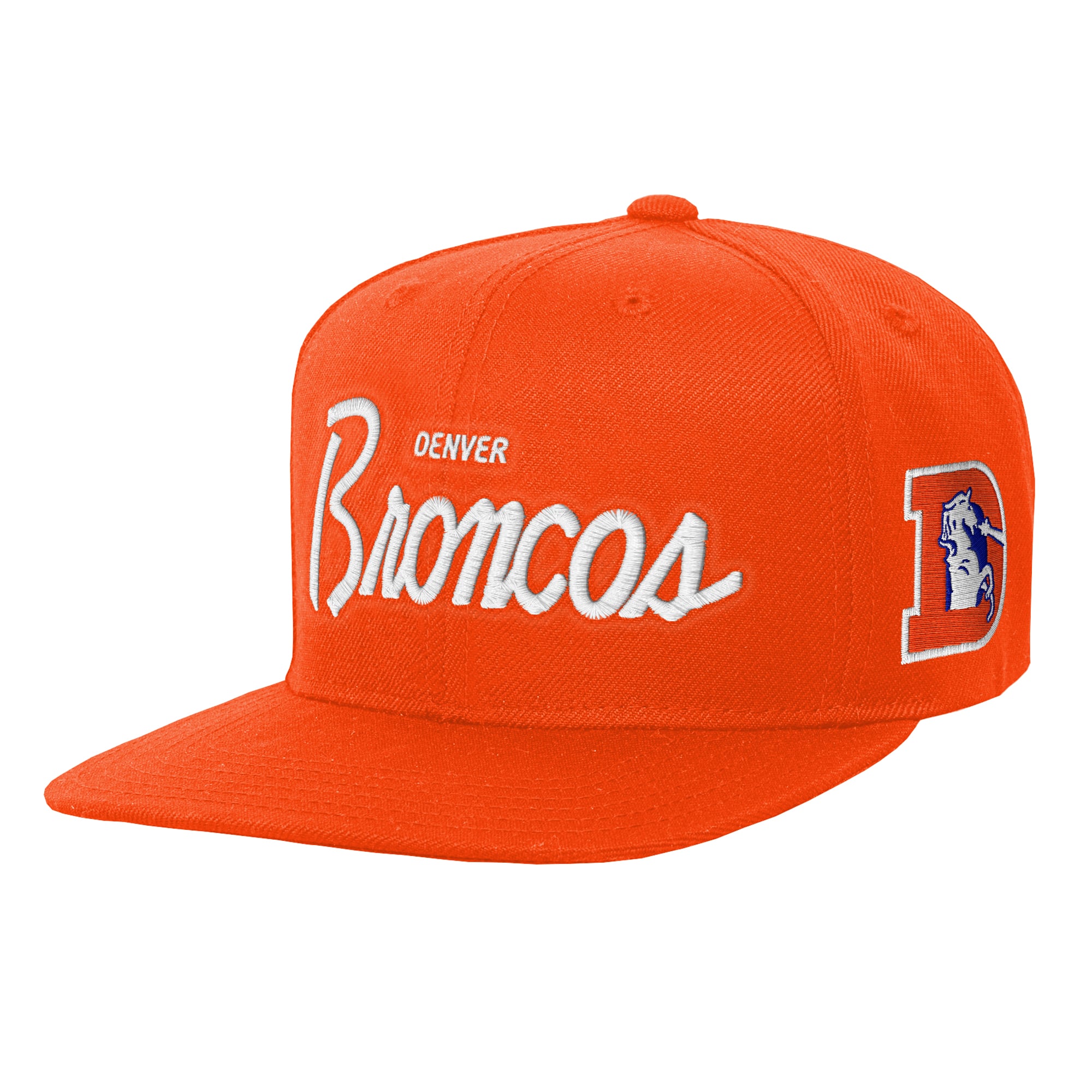 Youth Mitchell & Ness Orange Denver Broncos Head Coach Flat Brim Snapback Hat