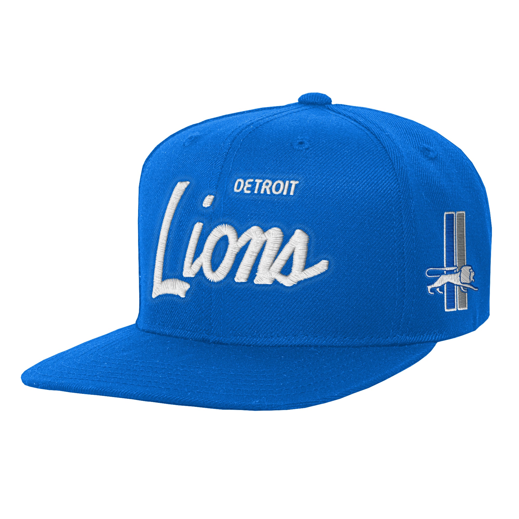 Youth Mitchell & Ness Blue Detroit Lions Head Coach Flat Brim Snapback Hat