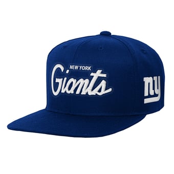 Youth Mitchell & Ness Royal New York Giants Head Coach Flat Brim Snapback Hat
