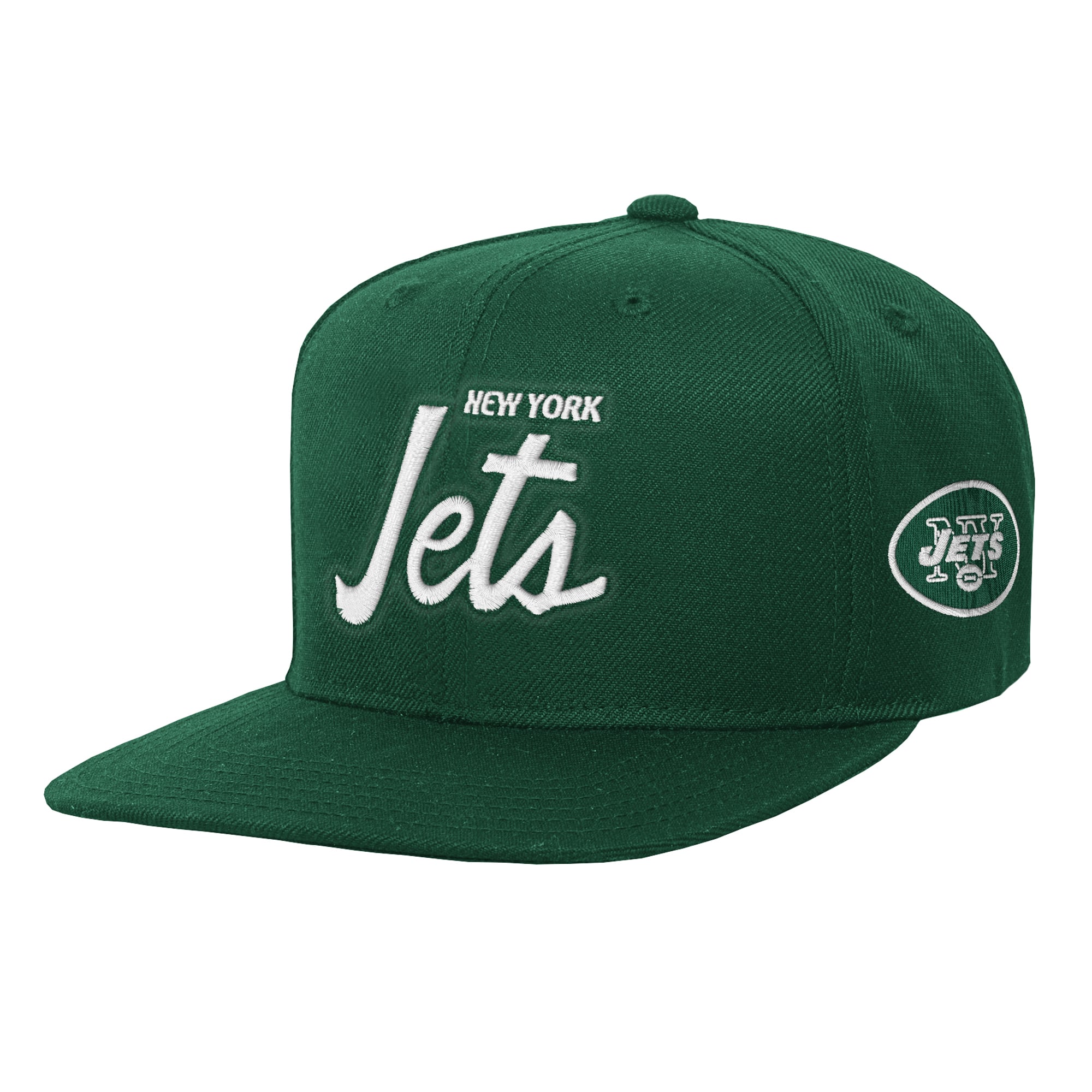 Youth Mitchell & Ness Green New York Jets Head Coach Flat Brim Snapback Hat