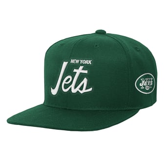 Youth Mitchell & Ness Green New York Jets Head Coach Flat Brim Snapback Hat