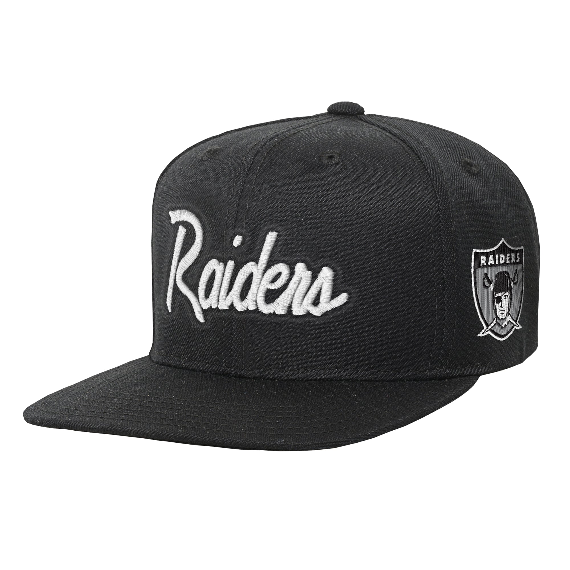 Youth Mitchell & Ness Black Las Vegas Raiders Head Coach Flat Brim Snapback Hat