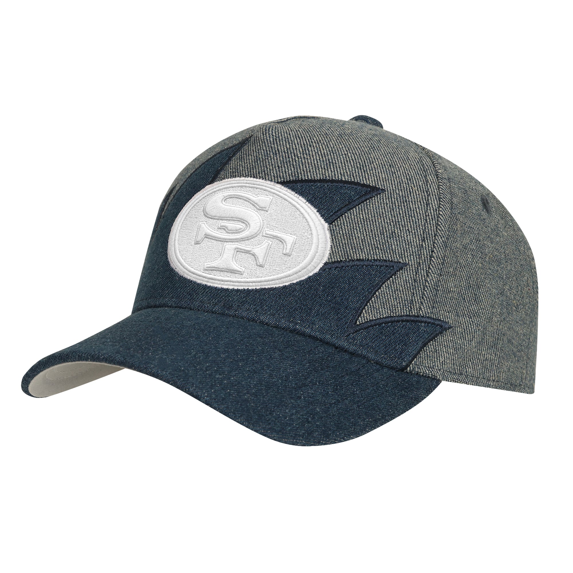 Youth Mitchell & Ness Denim San Francisco 49ers Sharktooth Pro Pinch Adjustable Hat