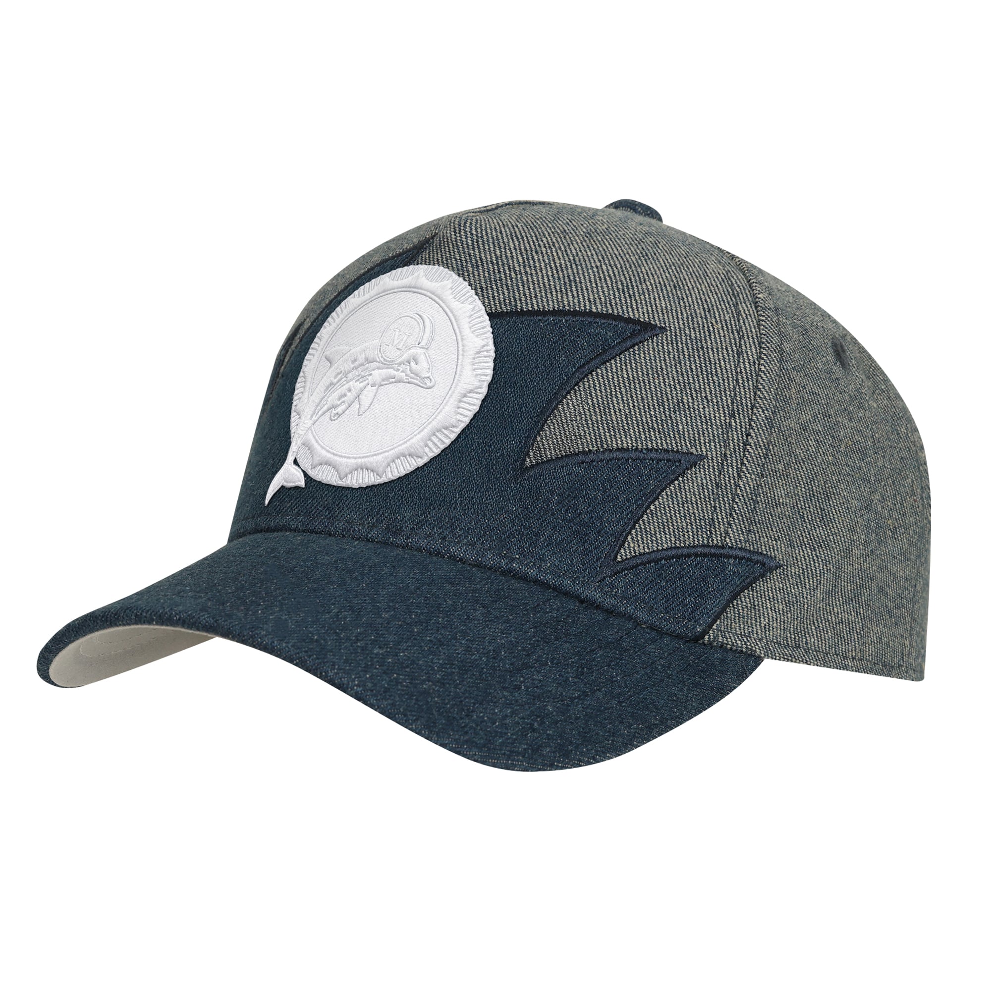 Youth Mitchell & Ness Denim Miami Dolphins Sharktooth Pro Pinch Adjustable Hat