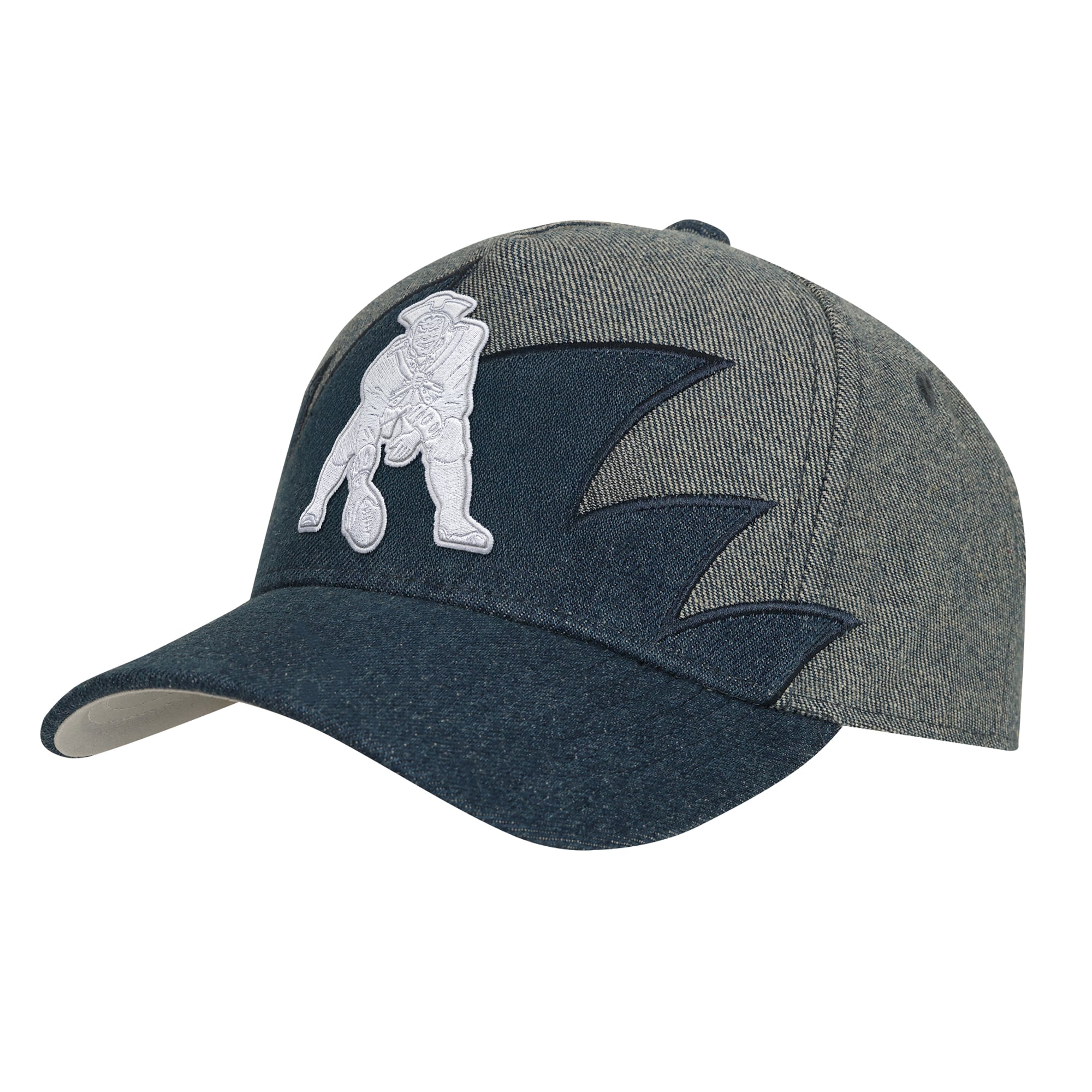 Youth Mitchell & Ness Denim New England Patriots Sharktooth Pro Pinch Adjustable Hat