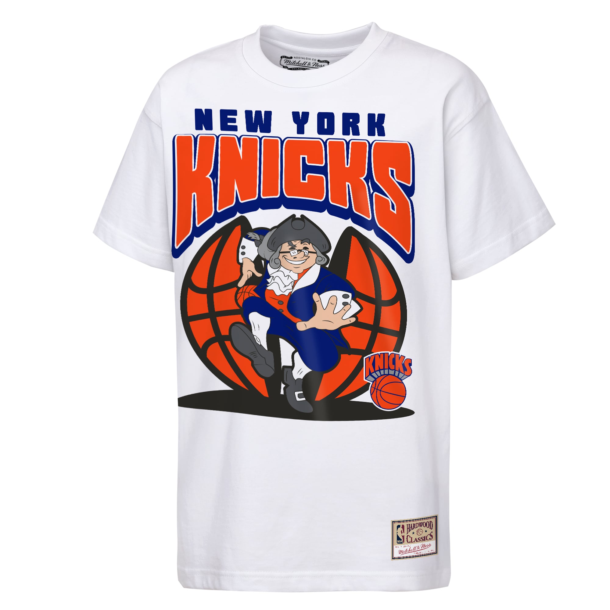 Youth Mitchell & Ness White New York Knicks Mascot Mania T-Shirt
