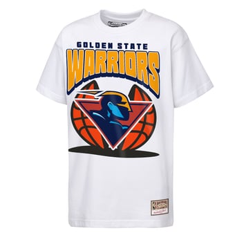 Youth Mitchell & Ness  White Golden State Warriors Mascot Mania T-Shirt
