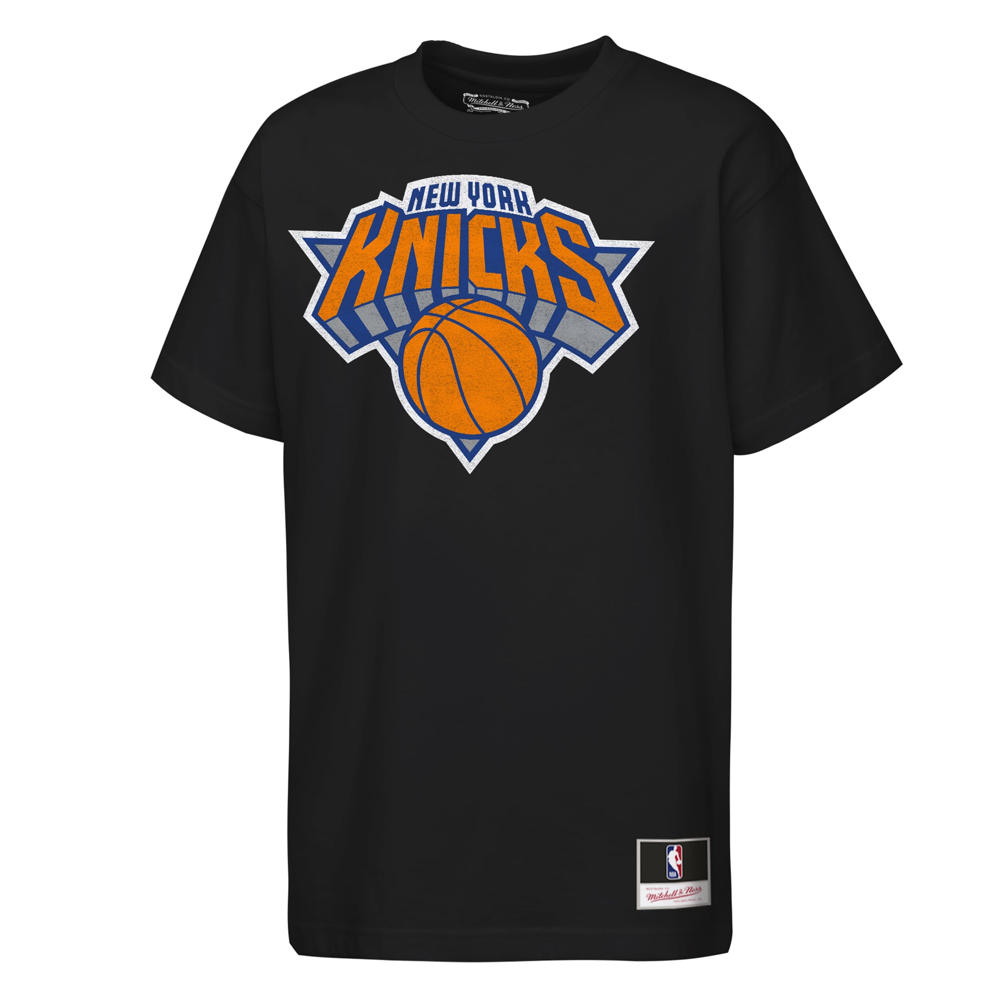 Youth Mitchell & Ness  Black New York Knicks Big Face Mascot T-Shirt