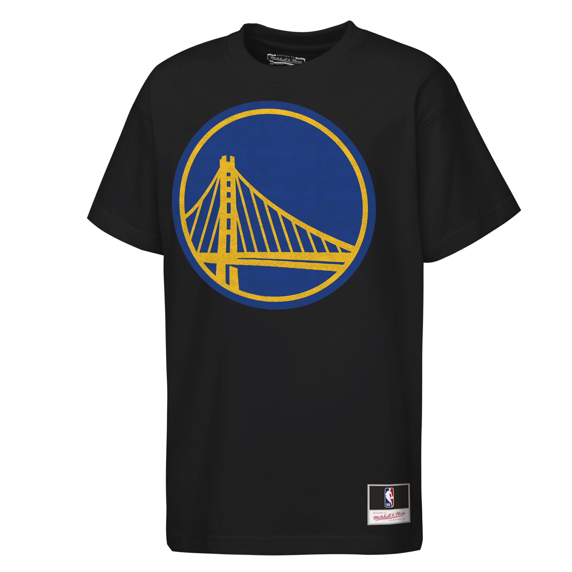 Youth Mitchell & Ness  Black Golden State Warriors Big Face Mascot T-Shirt
