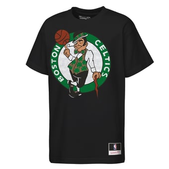 Youth Mitchell & Ness  Black Boston Celtics Big Face Mascot T-Shirt