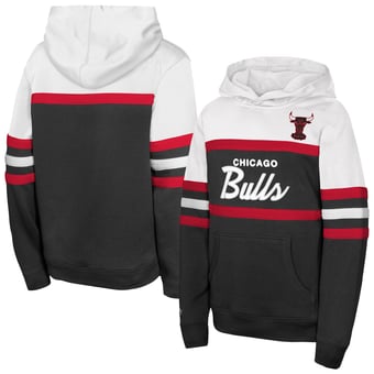 Youth Mitchell & Ness Black/White Chicago Bulls Vintage Head Coach Hoodie