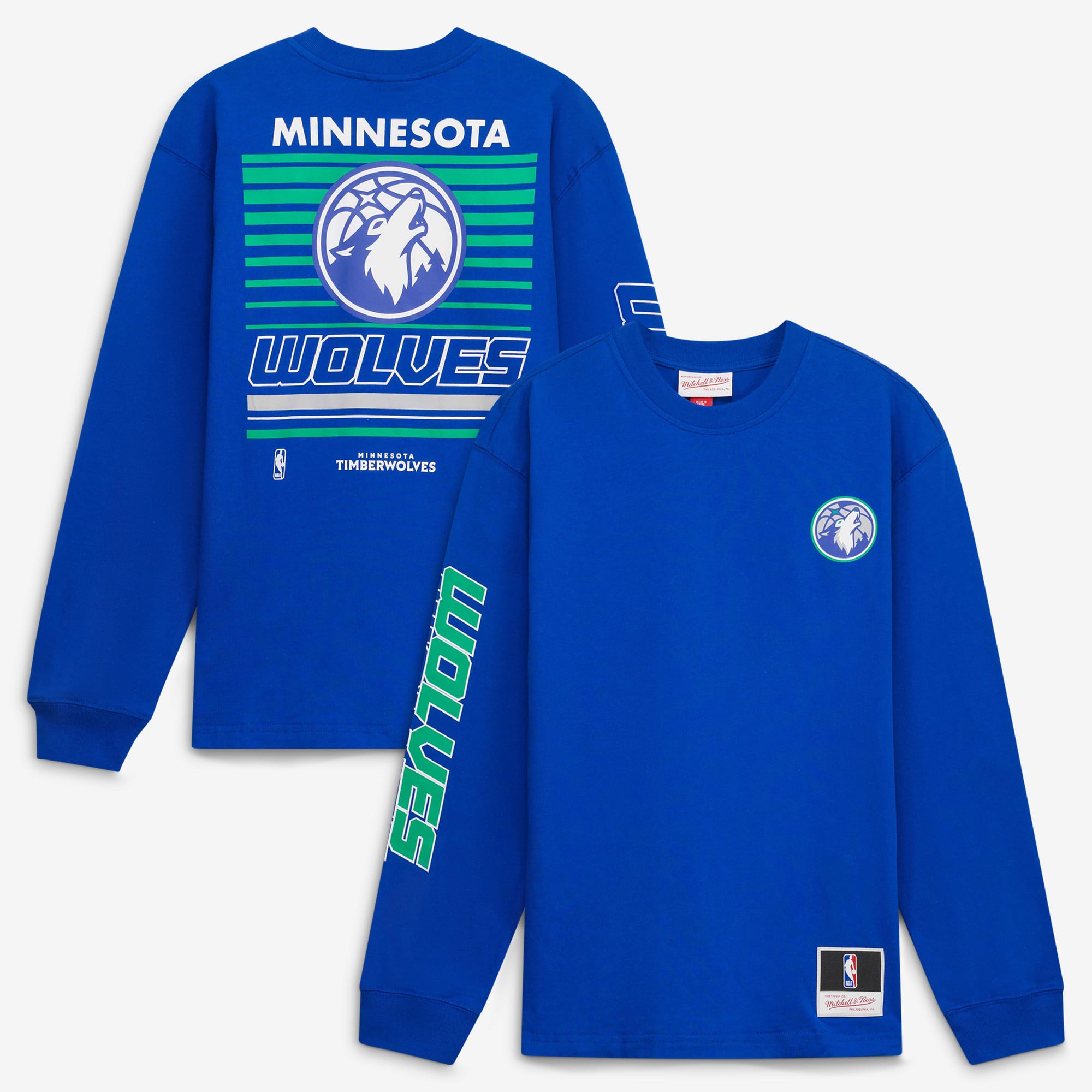Youth Mitchell & Ness Royal Minnesota Timberwolves Triple Play Long Sleeve T-Shirt