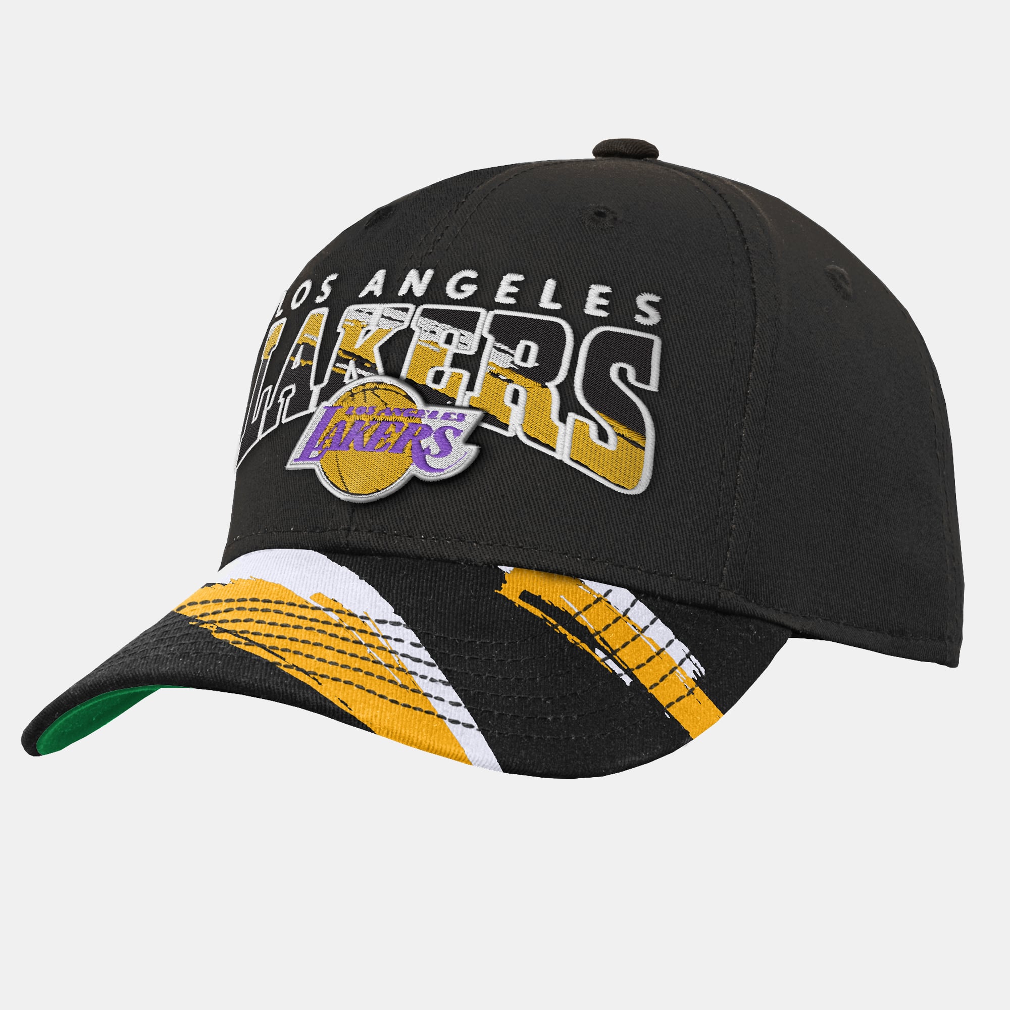 Youth Mitchell & Ness  Black Los Angeles Lakers Big Head Pro Crown Snapback Hat