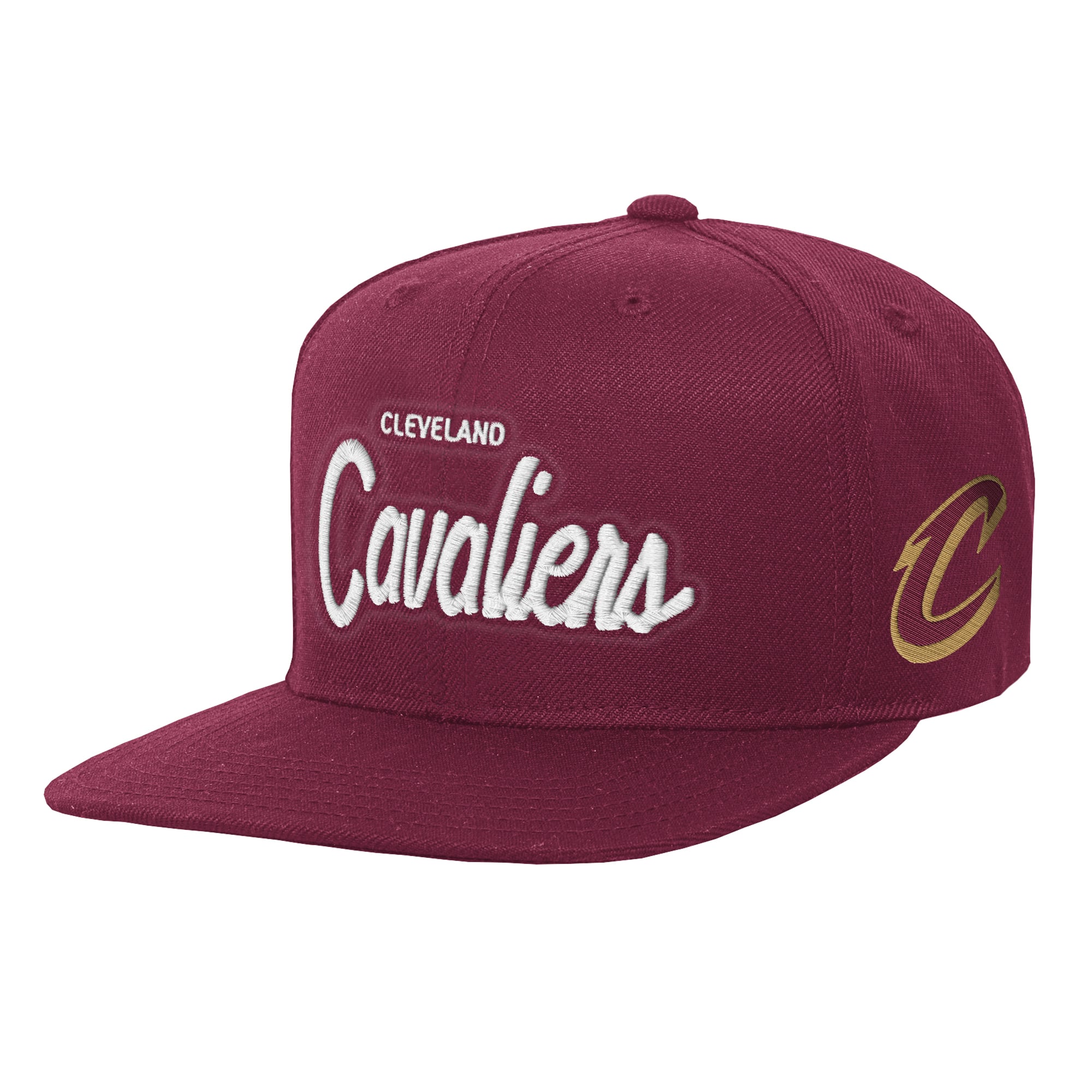 Youth Mitchell & Ness Wine Cleveland Cavaliers Head Coach Flat Brim Snapback Hat