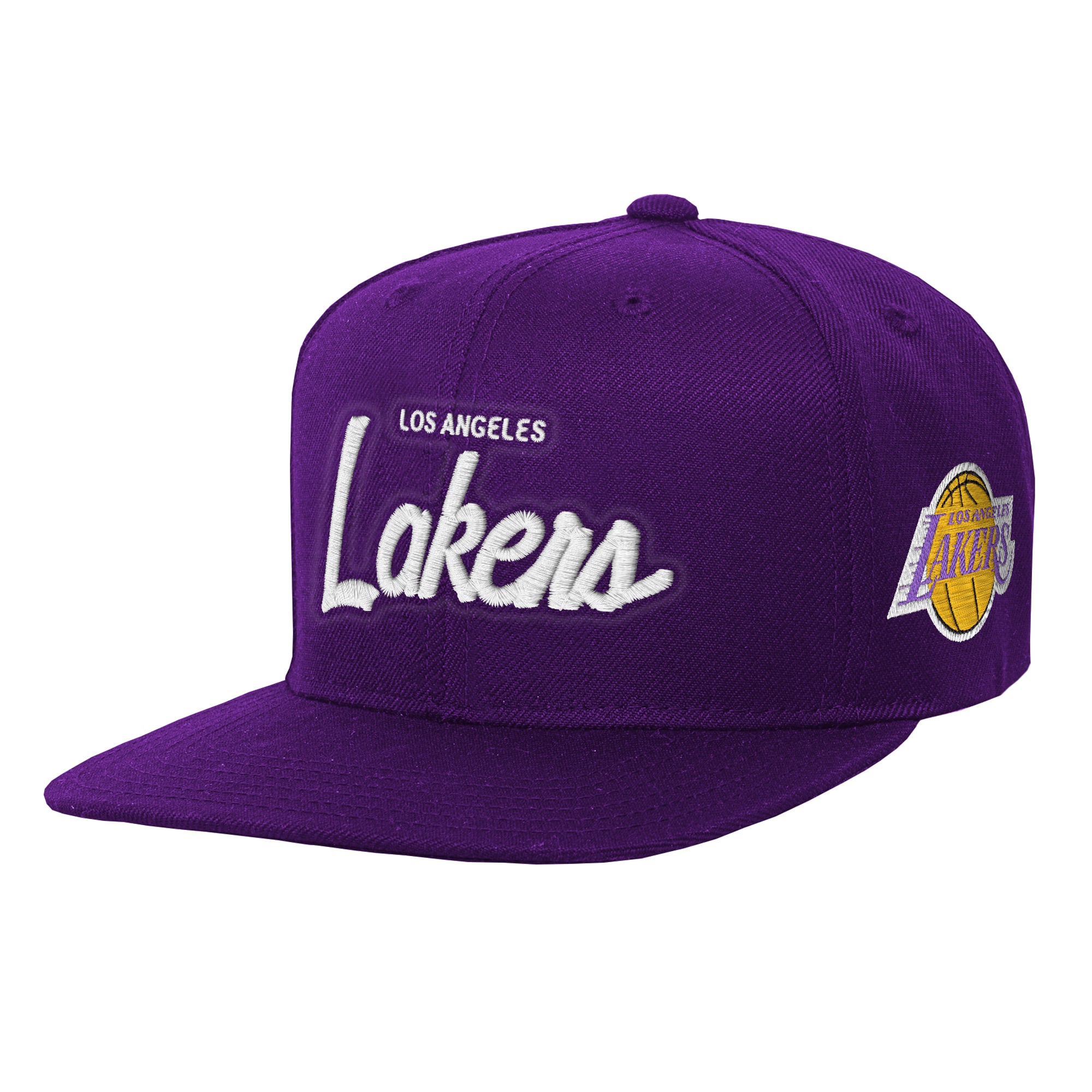 Youth Mitchell & Ness Purple Los Angeles Lakers Head Coach Flat Brim Snapback Hat