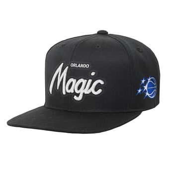 Youth Mitchell & Ness Black Orlando Magic Head Coach Flat Brim Snapback Hat