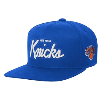 Youth Mitchell & Ness Royal New York Knicks Head Coach Flat Brim Snapback Hat