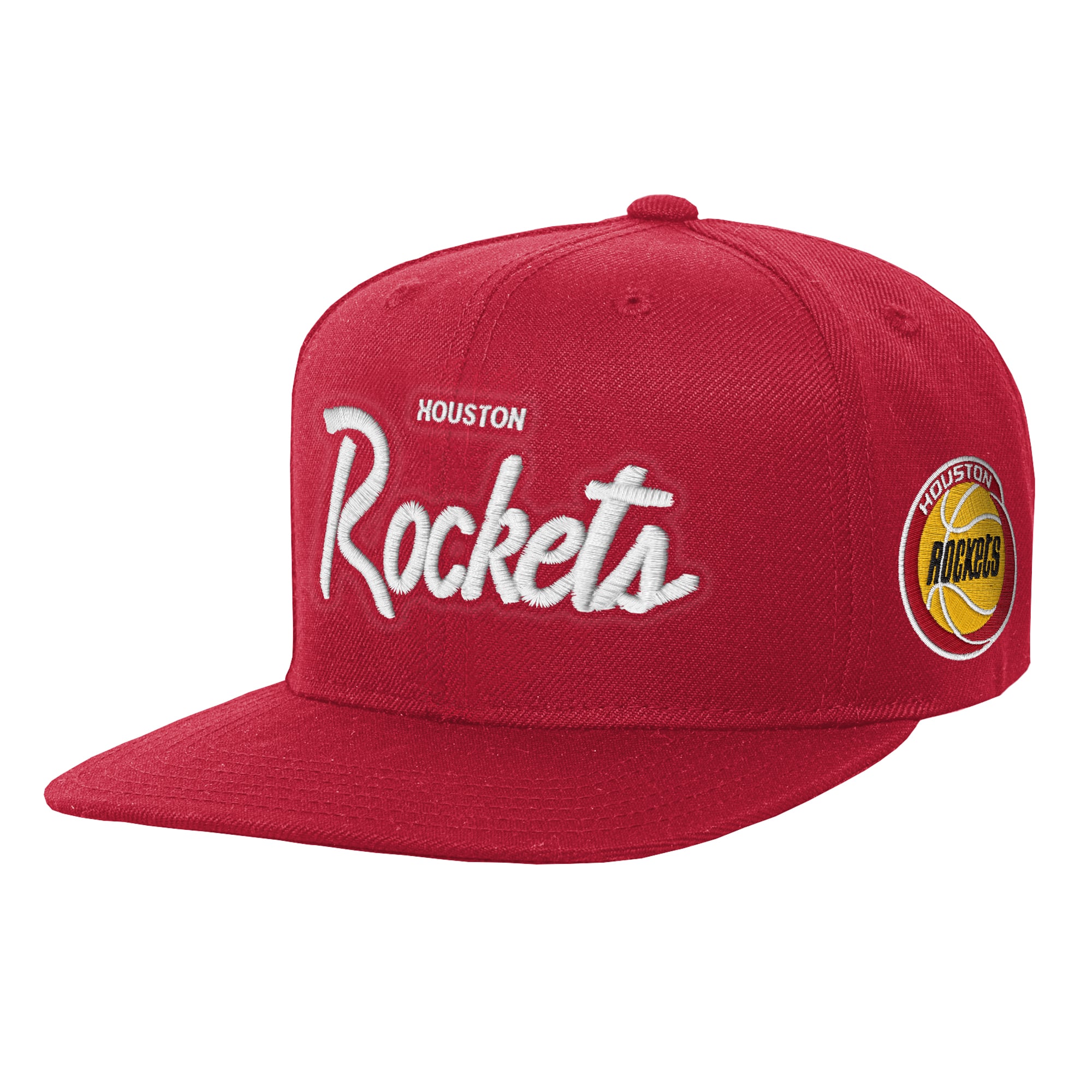 Youth Mitchell & Ness Red Houston Rockets Head Coach Flat Brim Snapback Hat
