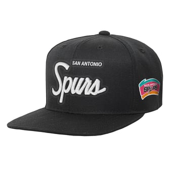 Youth Mitchell & Ness Black San Antonio Spurs Head Coach Flat Brim Snapback Hat