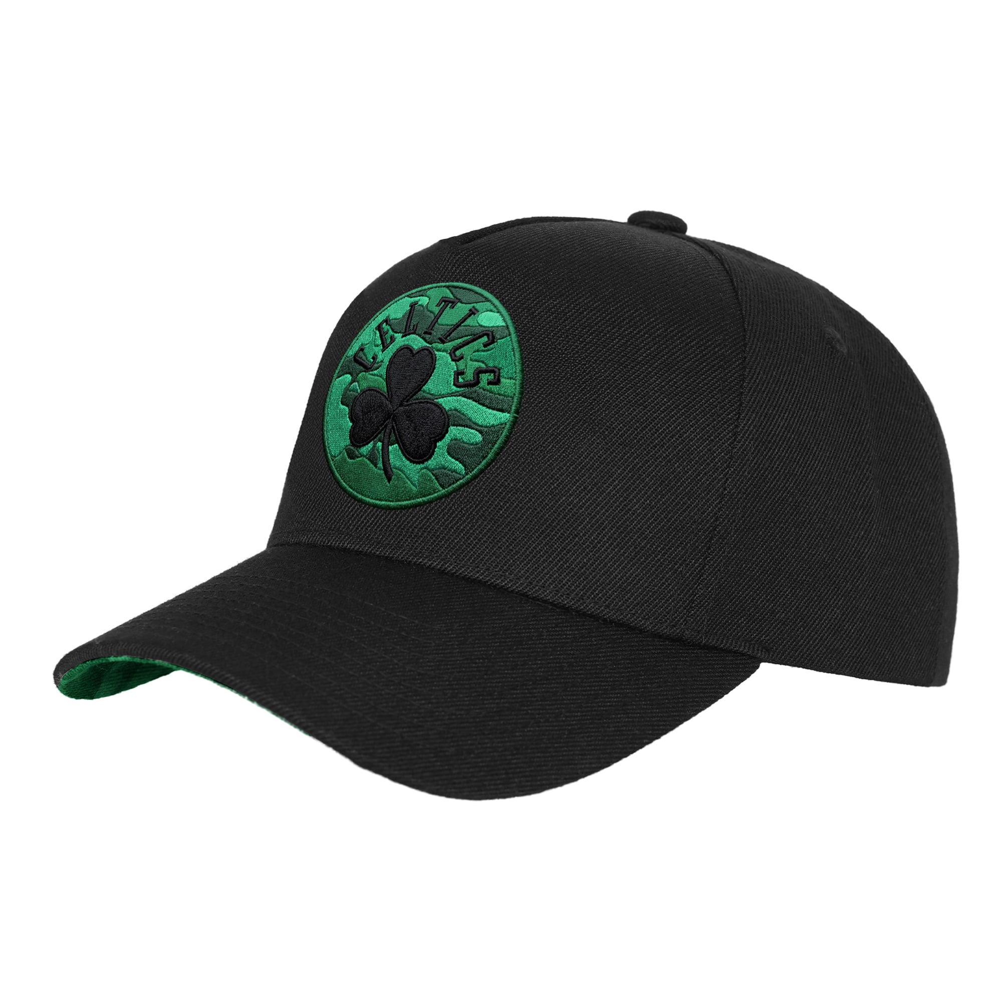 Youth Mitchell & Ness  Black Boston Celtics 404 Club Camo Pro Pinch Snapback Hat