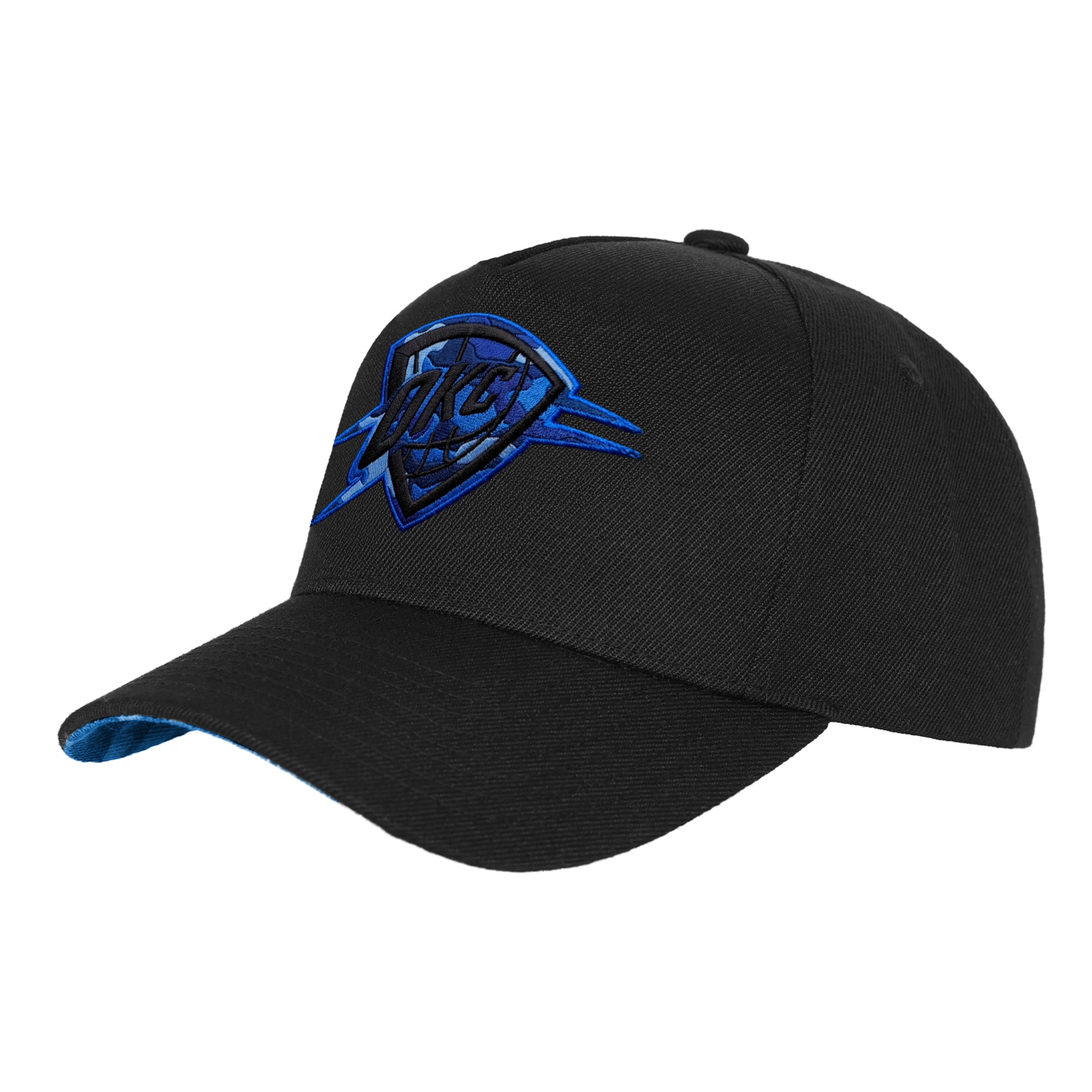 Youth Mitchell & Ness Black Oklahoma City Thunder 404 Club Camo Pro Pinch Snapback Hat