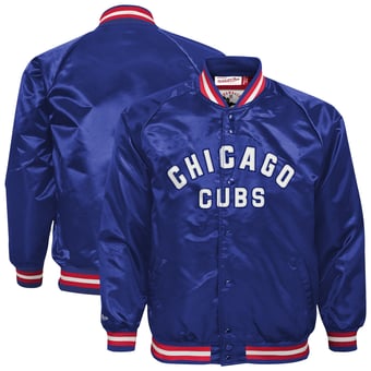Youth Mitchell & Ness Royal Chicago Cubs Lightweight Full-Snap Satin Jacket