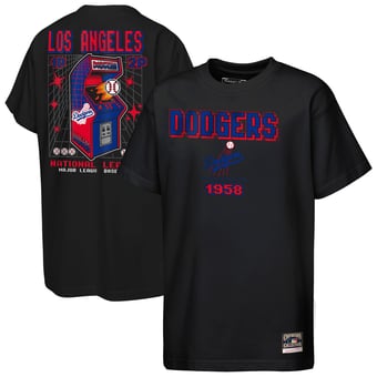 Youth Mitchell & Ness  Black Los Angeles Dodgers Retro Arcade T-Shirt