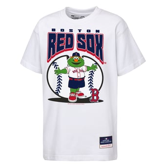Youth Mitchell & Ness  White Boston Red Sox Mascot Mania T-Shirt