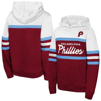 Youth Mitchell & Ness  Burgundy Philadelphia Phillies Throwback Head Coach Hoodie