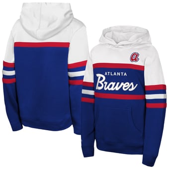 Youth Mitchell & Ness  Royal Atlanta Braves Throwback Head Coach Hoodie