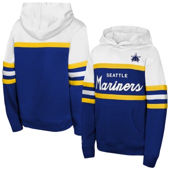 Youth Mitchell & Ness  Royal Seattle Mariners Throwback Head Coach Hoodie